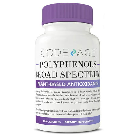 Polyphenols Supplement - 120 Count - Best Protective Polyphenol Nutrients to Defend Against Free-Radicals, Broad Spectrum Plant-Based Antioxidants with Natural Resveratrol