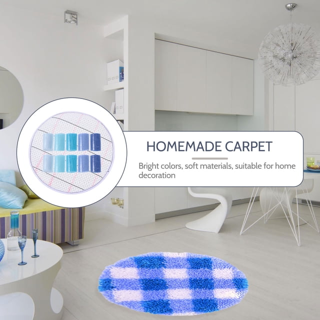 unbranded 1Jgo Lana Acrílica Azul Para Manualidades Alfombra Tejido Bricolaje Hilo Para Tejer Y Ganchillo