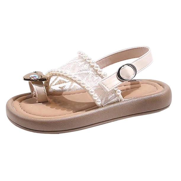 Sandalias de Vestido de Niña Pequeña Glitter Brillante Y Estrella Cómodas Correas Ajustables de Apertura Seguras Sandalias Planas No Solas con Correas de Tobillo