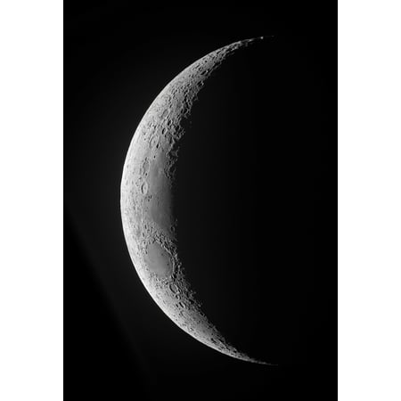 A waxing crescent moon in high resolution Poster Print (23 x 34)