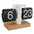 thumbnail image 1 of Vintage Retro Flip Clock with Wood Base Stable Placement for Living Room, Office, 1 of 7
