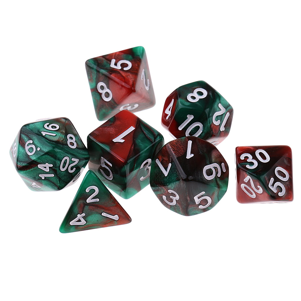 Set of 10 Green Coffee D20 Acrylic Dice for RPG D&D Gaming Twenty Sided Die 