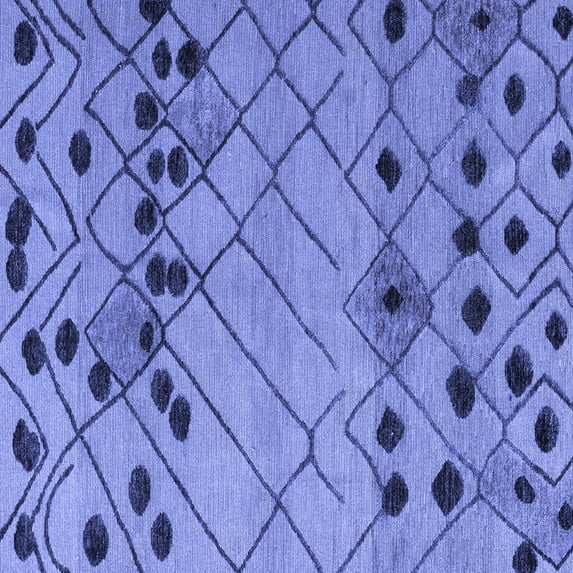 Ahgly Company Indoor Square Abstract Blue Modern Area Rugs, 6' Square