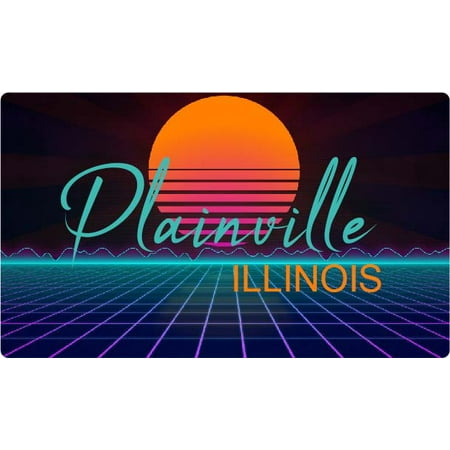 

Plainville Illinois 4 X 2.25-Inch Fridge Magnet Retro Neon Design