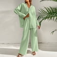 thumbnail image 6 of ZZwxWA Womens 2 Piece Pajamas Sleepwear Soft Button Down Shirt Loungewear Long Sleeve Pjs Set, 6 of 6