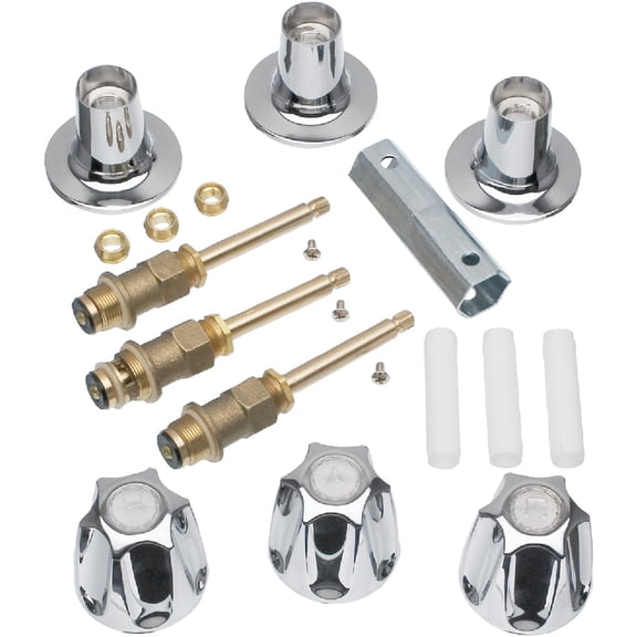 DANCO Bathtub and Shower 3-Handle Remodel/Rebuild Trim Kit for Price Pfister Verve Faucets  Knob Handle  12H-2H, 12H-2C, 12H-18D  Chrome 39619