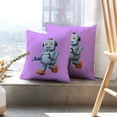 thumbnail image 6 of LALILO Throw Pillow Covers Walking Retro Robot Purple With Robot Cushion Cover 18" x 18", 2 Pack, 6 of 6