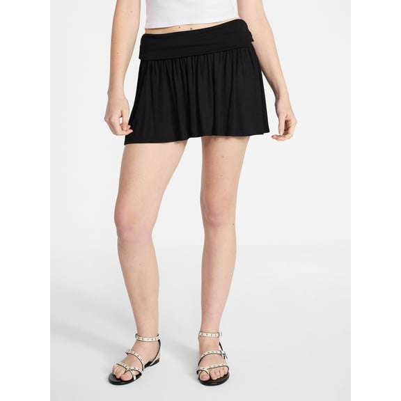 No Boundaries Foldover Knit Skort, Women's XXS-XXL