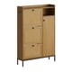 thumbnail image 2 of ChaoLink Gabinete amplio para zapatos de 3 niveles con cajones abatibles de ratán natural para recibidor, organizador independiente para almacenamiento, zapatero estrecho, 2 of 8