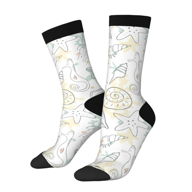 Balery Sea Animals Calcetas Largas con Estampado para Hombre y Mujer – Suaves y Transpirables, Talla Única (US 5-11)