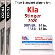 Wiper Blades (Set of 2) compatible with 2020 Kia Stinger GT