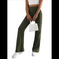 thumbnail image 2 of Pantalones Anchos de Pierna para Mujer, de Cintura Alta, para Estar en Casa, con Cintura Elástica, para Otoño e Invierno, Informales, de Punto Verde M, 2 of 10