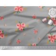 thumbnail image 3 of Soimoi Tissu en Poly Georgette Imprimé Feuilles et Roses au Mètre 42 Pouces de Large, 3 of 3
