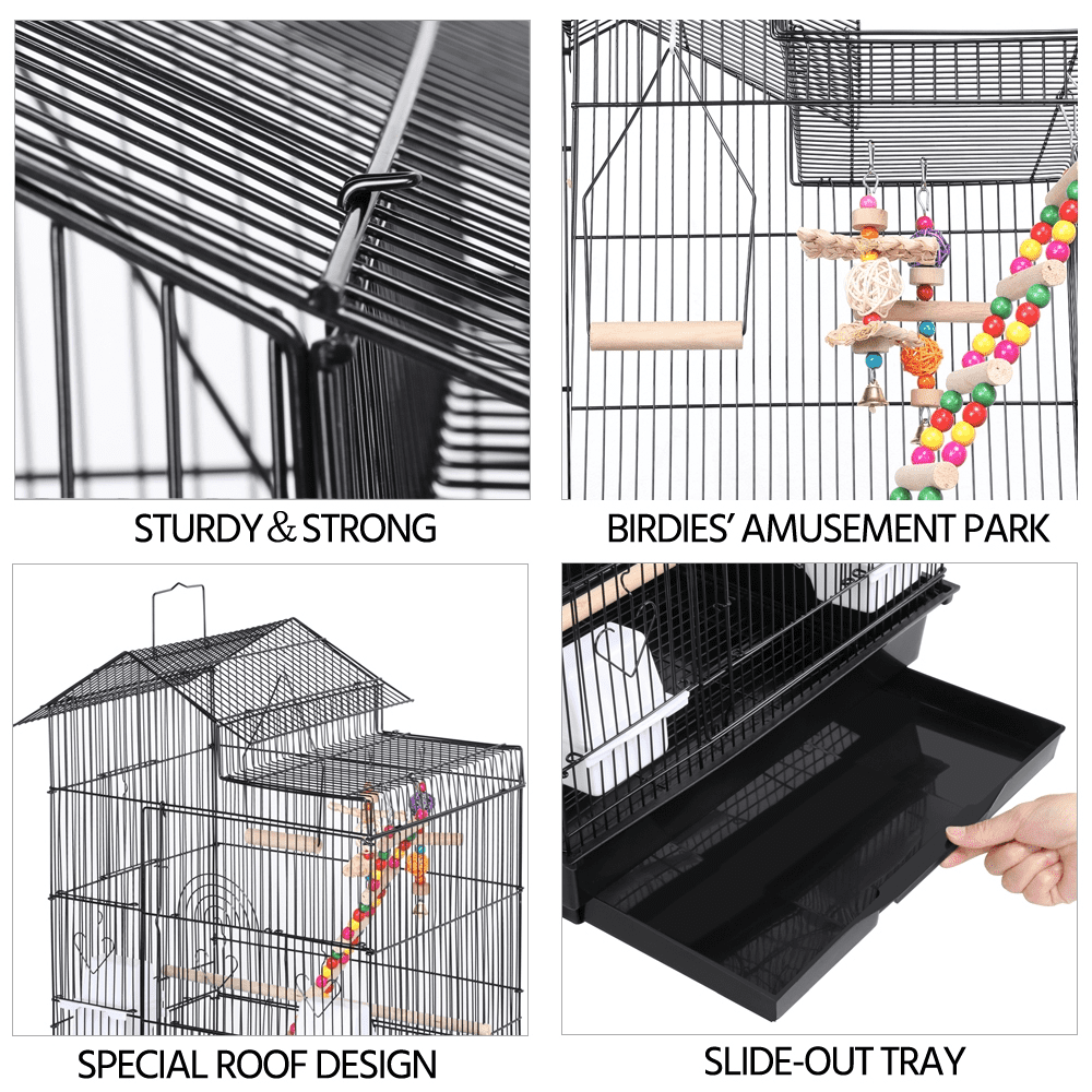Yaheetech 39"H Parrot Cage Metal Birdcage Cockatiel Cage with Toys for Small Birds