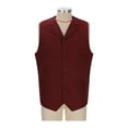 thumbnail image 4 of Aueoeo Men's Laple Collar Vests Vintage Suit Sleeveless Waistcoat Button Up Jacket For Wedding Groomsmen, 4 of 7