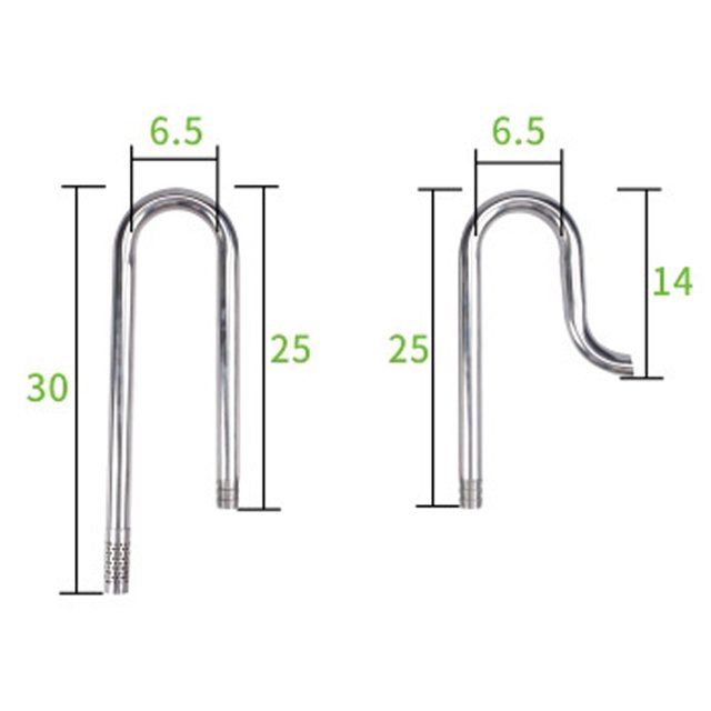 CAROOTU Lily Pipe Stainless Steel Inflow Outflow Filter for Aquarium Planted Fish Tank