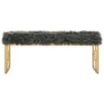 thumbnail image 4 of SAFAVIEH Mera Gold Foil Faux Sheepskin Bench, Grey Faux/Gold Liquid, 4 of 8