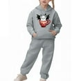 thumbnail image 2 of SYMOID Boys Gray 2-Piece Tracksuit, Ghost Graphic Hoodie & Jogger Set for Kids Hall-oween & Casual Tops,Size 4 T, 2 of 5