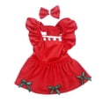 thumbnail image 2 of CBFFDC Robe pour Chien Costume de Noël Élégant Jupe Rouge avec Coiffe pour Chien Princesse, 2 of 6