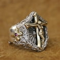 thumbnail image 3 of Brass Beauty Cross 925 Sterling Silver Shield Ring TA452A US Size 11.5, 3 of 13