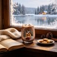 thumbnail image 6 of 15oz Winter Story Scene Glass Cup, Warm Cabin & Lakeside Pattern Aesthetic Festive Glass Mug, Multipurpose Holiday Glassware for Drink Serving & Home Table Decor, Christmas Xmas Holiday Gift, 6 of 7