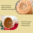 thumbnail image 6 of Gmogad Frosted Resin Flower Pot with Drainage - Thickened Petal Planter for Succulents/Herbs, Rotating Ventilation Base Indoor/Outdoor Home Gardening, 6 of 6