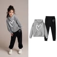 thumbnail image 4 of Kids Kids Sweatsuit Set for Girls,2PC Long Sleeve Grey Tracksuit Pullover Hoodie Leggings Pants Fall Clothes Girls Size 4-5 Years Clothes Cute&nbsp;Boys Girls&nbsp;Clothing, 4 of 7