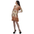 thumbnail image 4 of Moomaya Robe en Georgette Imprimée à Manches 3/4, Col en V, Grande Taille, Vêtements pour Femmes, 4 of 6