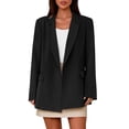 thumbnail image 3 of Women's 2025 Fall Winter Office Blazer, Notch Lapel Slim Fit Open Front Jacket, Business Casual Work Suit for Women, Tailored Career Blazer with Pockets, Professional Long Sleeve Coat Black L, 3 of 10