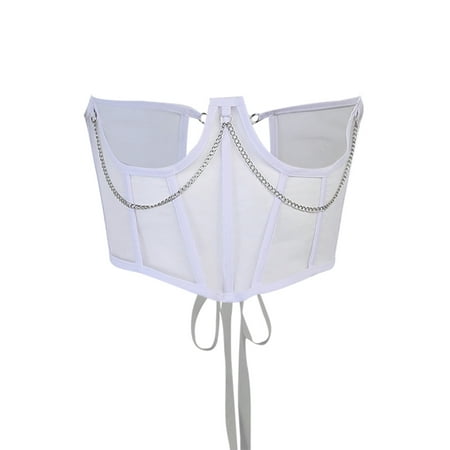 

LisenraIn Women S Waist Corset Chain Perspective Mesh Shapewear