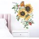 thumbnail image 2 of Sunflower Bird Calcomanías de pared de pájaros de girasol, pegatinas de pared de flores de colibrí para jardín, dormitorio, sala de estar, TV, arte de pared, decoración de refrige, 2 of 5
