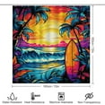 thumbnail image 2 of Hawaiian Style Shower Curtain Sets with Rugs 4 Piece Rustic, 2 of 8