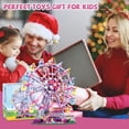 thumbnail image 6 of 813Piece Ferris Wheel Building Set with Fairy Lights, Two-Way Rotation， STEM Learning Toy for Ages 8-12 ，Amusement Park Construction Kit for Boys, Girls, and Adults (Pink), 6 of 6