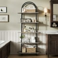 thumbnail image 3 of Arched Bookshelf 5 Tier Book Shelf, Industrial Arch Bookcase, Metal Frame, Curved Tall Bookshelf with Open Shelves for Home Office, Living Room, Bedroom, 3 of 9