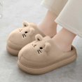 thumbnail image 2 of Dakaela Cute Platform Slippers for Women Cat Fuzzy Plush House Shoes Fleece Lined Bedroom Slip on Slides, 2 of 8
