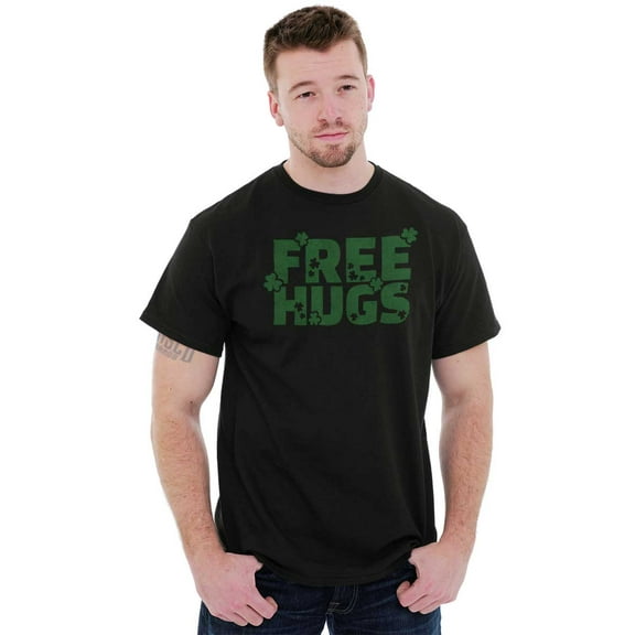 Free Hugs Cute Optimistic St. Pattys Men's Graphic T Shirt Tees Brisco Brands L