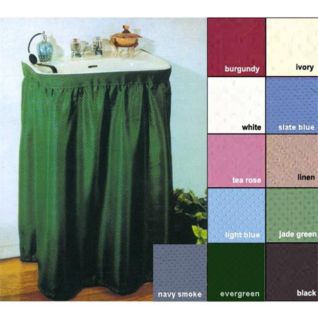 Dobby Fabric Sink Drape Carnation Home Fashions SSD-L/44 Lauren 56 in x 32 in Linen 