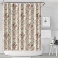 thumbnail image 2 of Floral Shower Curtain Watercolor Botanical Bathroom Decor Rustic Flower Design Fabric Bath Curtain for Tub Country Style Home Accessories with Hooks，72x84in(180*210cm), 2 of 5
