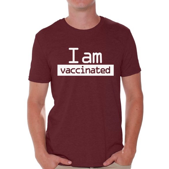 Mens Graphic Tees - I'm Vaccinated Maroon T-shirt