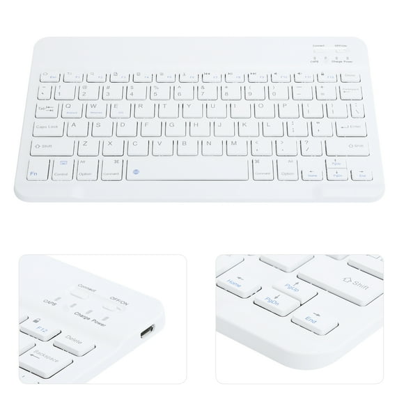 Keyboard, Waterproof and Dustproof 10inch Keyboard Ultra-thin Keyboard Ergonomic Keyboard Key Board for IOS / / Blanc