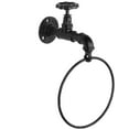 thumbnail image 5 of MyGift Black Rustic Metal Bathroom Hand Towel Ring with Wall-Mounted Industrial Faucet, 5 of 5