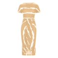 thumbnail image 4 of OKBOP Robe Fendue-Robe de Soirée Mode Été Aguichant Décontractée Épaules Dénudées Manches Rayées Imprimées Robes Printemps Femmes Liquidation, 4 of 5
