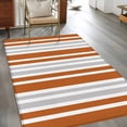 thumbnail image 4 of Area Rug 48×72in, Orange Gray Vertical Striped Floor Carpet Living Room Rug, Classic Geometric Line Non-Slip Welcome Mat Indoor Rugs for Bedroom Dining Room, 4 of 9