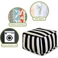thumbnail image 4 of Black Vertical Stripe Large Ottoman, 4 of 10