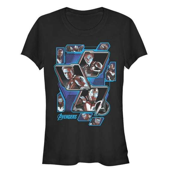 Junior's Marvel Avengers: Endgame Hero Tech Panels Graphic Tee Black Large