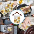 thumbnail image 3 of Yellow Sunflowers Kitchen Towels Set of 2, Water Absorbent Dish Towel, Vintage Country Flowers Butterfly Wood Board Decorative Hand Towels - Quick Drying Cloth for Cooking Baking, 18x28 Inch, 3 of 8
