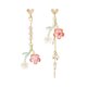 thumbnail image 2 of Pendientes para mujer, regalos para mujer, pendientes japoneses pequeños, frescos, largos, con borlas y flores, pendientes de flores, joyería, pendientes., 2 of 5
