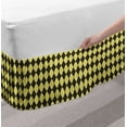 thumbnail image 2 of Geometrical Bed Skirt, Abstract Concentric Squares and Triangles in Repeating Design, Elastic Bedskirt Dust Ruffle Wrap Around for Bedding Decor, 4 Sizes, Charcoal Grey and Yellow, by Ambesonne, 2 of 2