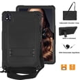 thumbnail image 3 of SOATUTO For TCL TAB 10 5G 10.1" Tablet Case Model 9183W / TCL TAB 10s 10.1 Inch  Model 9081X Case With Shoulder Strap Soft Silicone Hard Back Cover - Black+Black, 3 of 6