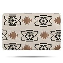 Boho Brown and Black Ethnic Pattern Bathroom Rugs Mat,Non Slip Microfiber Bathroom Rug,Rubber Backing,Soft Bathroom Mats for Bathroom Floor,Tub and Shower,17x27in(43x68cm)